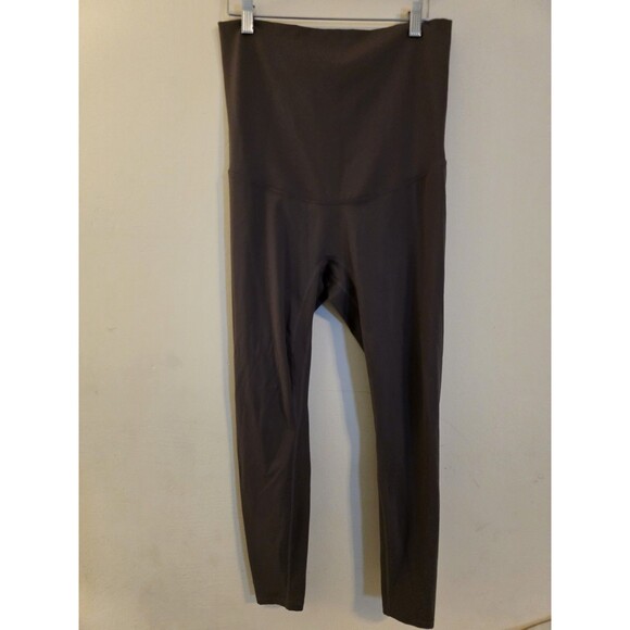 Poshdivah Maternity Size Medium Over Belly Brown Buttery Soft Yoga Leggings - Picture 1 of 9